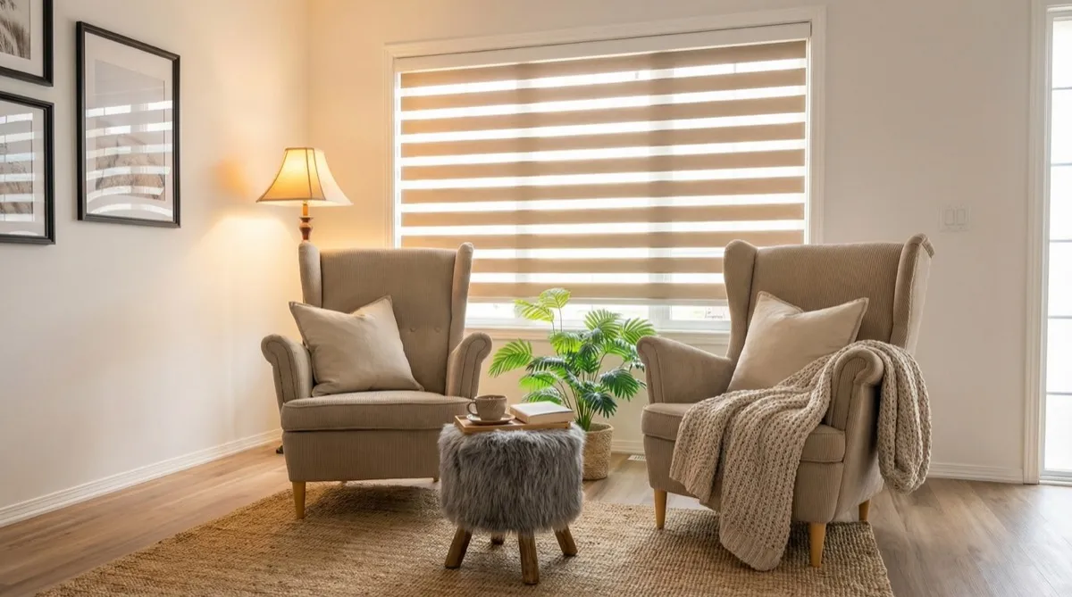 Zebra blinds with smart features and motorized control